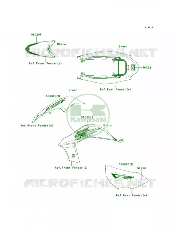 DecalsBDF Kawasaki QUAD 450 2014 KFX450R  KSF450BEF