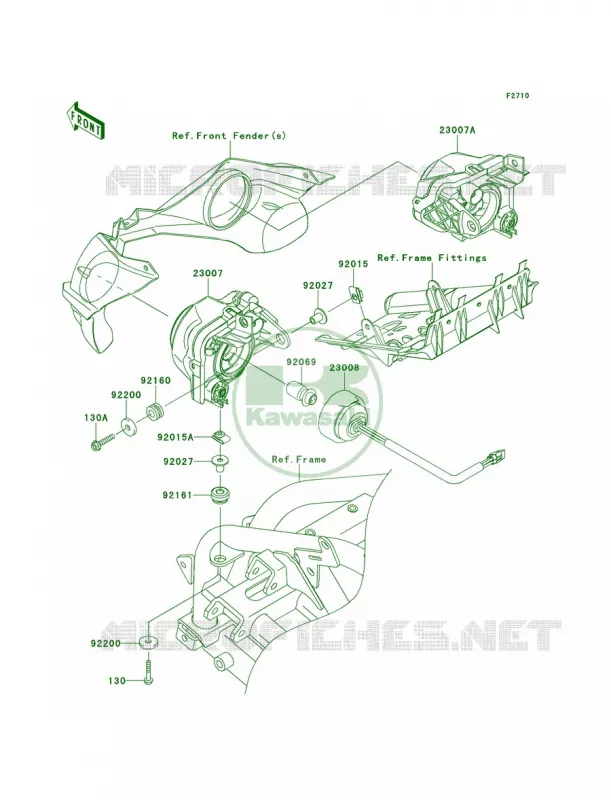 Headlights Kawasaki QUAD 450 2014 KFX450R  KSF450BEF