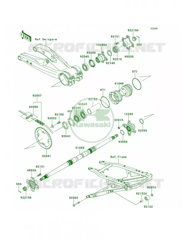 Rear Hub Kawasaki QUAD 450 2013 KFX450R  KSF450BDF