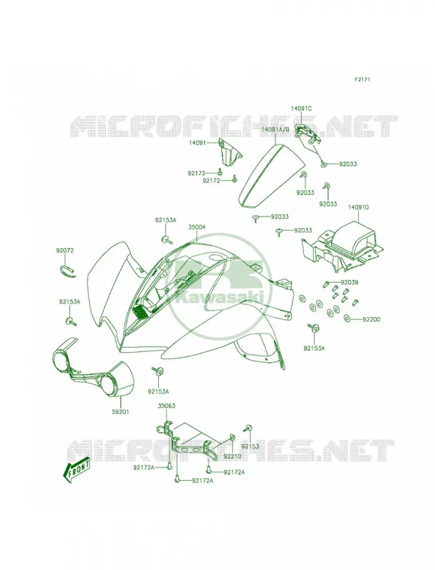 Front Fenders Kawasaki QUAD 90 2013 KFX90  KSF90ADF