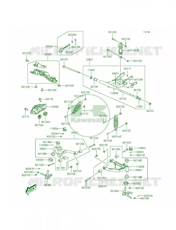 Suspension Kawasaki QUAD 90 2013 KFX90  KSF90ADF