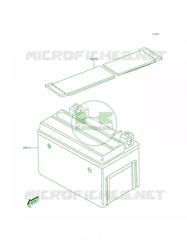 Battery Kawasaki QUAD 90 2012 KFX90  KSF90ACF