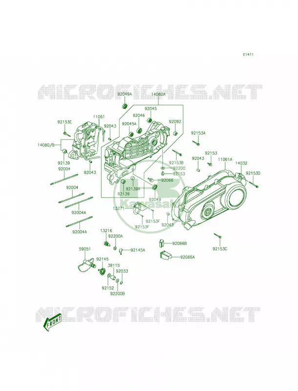 Crankcase Kawasaki QUAD 90 2012 KFX90  KSF90ACF
