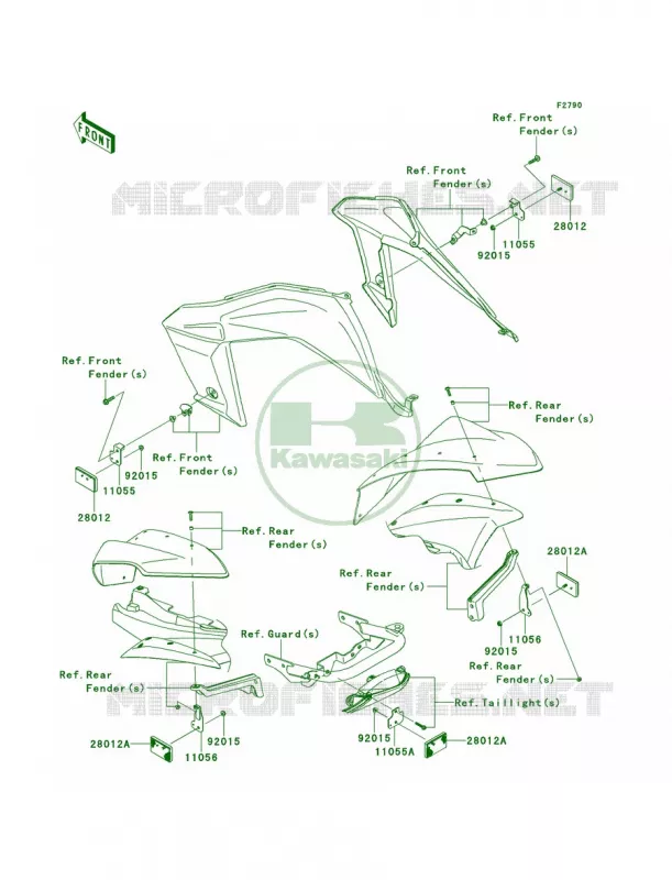 ReflectorsCN Kawasaki QUAD 450 2011 KFX450R  KSF450BBF