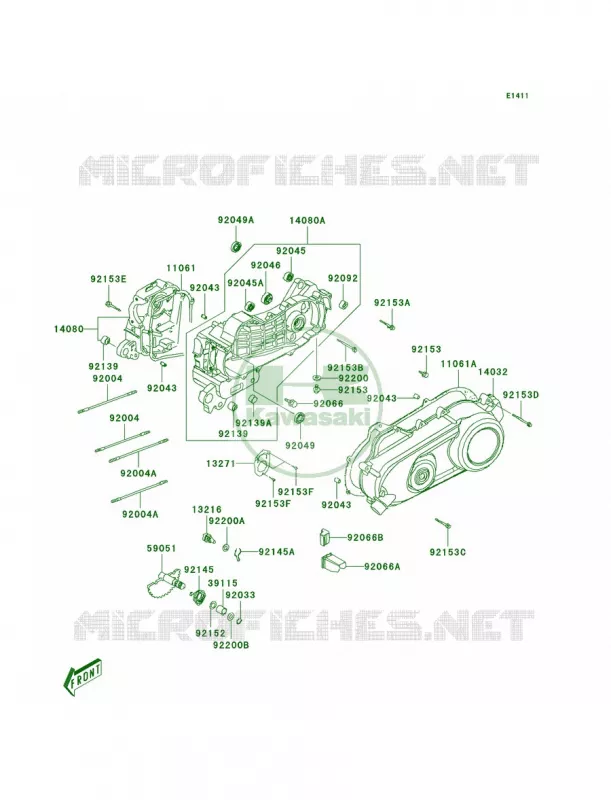 Crankcase Kawasaki QUAD 90 2011 KFX90  KSF90ABF