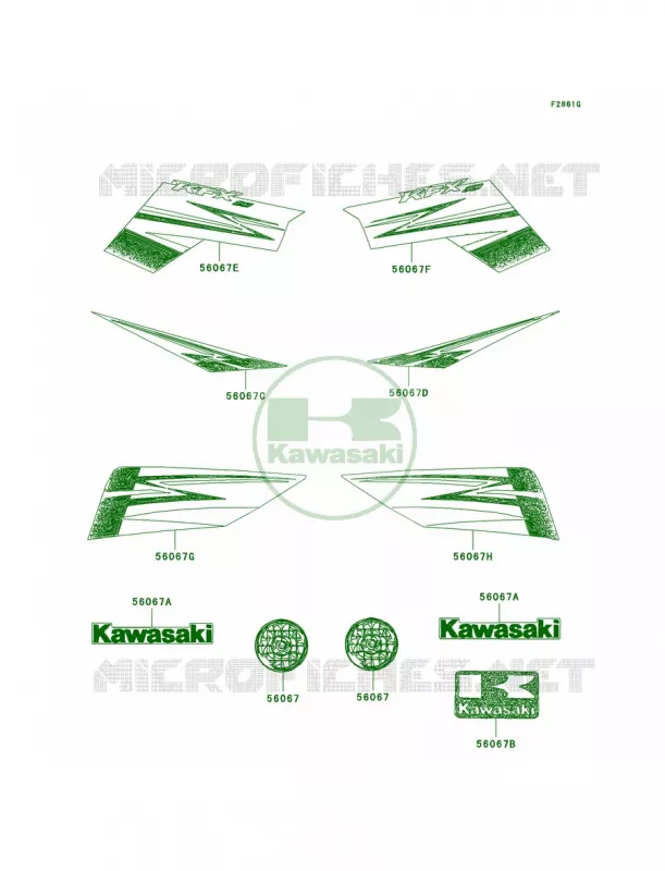 DecalsWhiteAAFUS Kawasaki QUAD 90 2011 KFX90  KSF90ABF