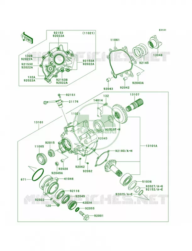 Front Bevel Gear Kawasaki MOTOS 1400 2010 Concours 14 ABS  ZG1400CAF