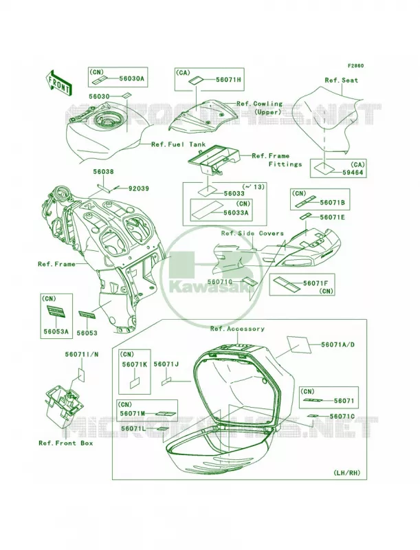 Labels Kawasaki MOTOS 1400 2010 Concours 14 ABS  ZG1400CAF