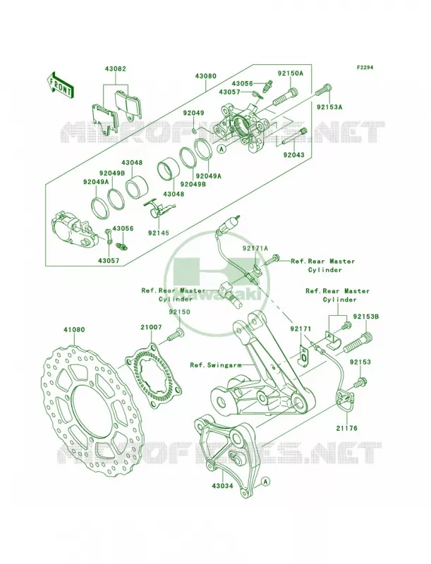 Rear Brake Kawasaki MOTOS 1400 2010 Concours 14 ABS  ZG1400CAF