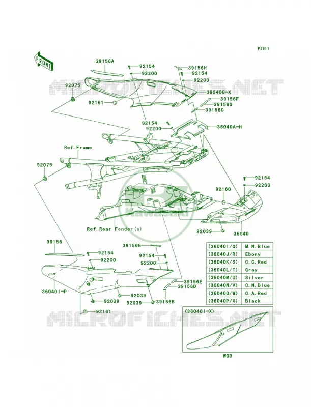 Side Covers Kawasaki MOTOS 1400 2010 Concours 14 ABS  ZG1400CAF