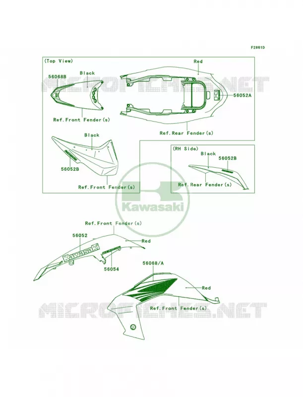 DecalsRedB9F Kawasaki QUAD 450 2010 KFX450R  KSF450BAF
