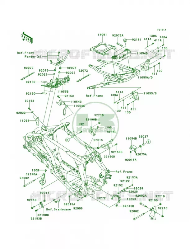 Frame FittingsB9FB9FBBAF Kawasaki QUAD 450 2010 KFX450R  KSF450BAF