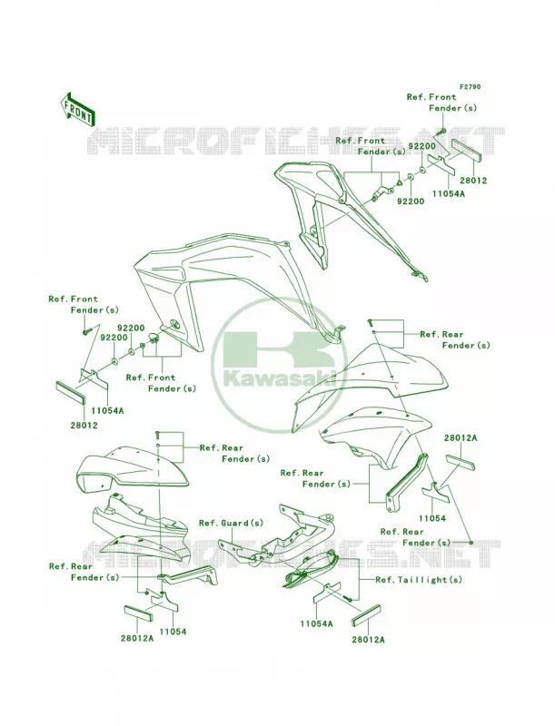 ReflectorsB8F-B9FBCN Kawasaki QUAD 450 2010 KFX450R  KSF450BAF