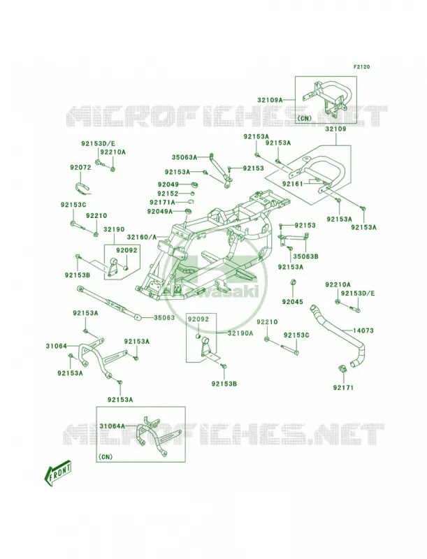 Frame Kawasaki QUAD 50 2009 KFX50  KSF50B9S