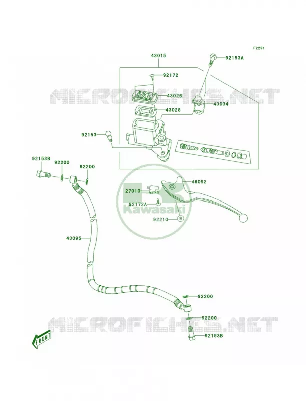 Front Master Cylinder Kawasaki QUAD 50 2009 KFX50  KSF50B9S