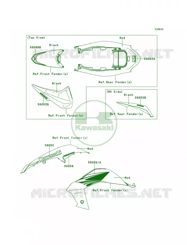 DecalsRedB9F Kawasaki QUAD 450 2009 KFX450R  KSF450B9FB