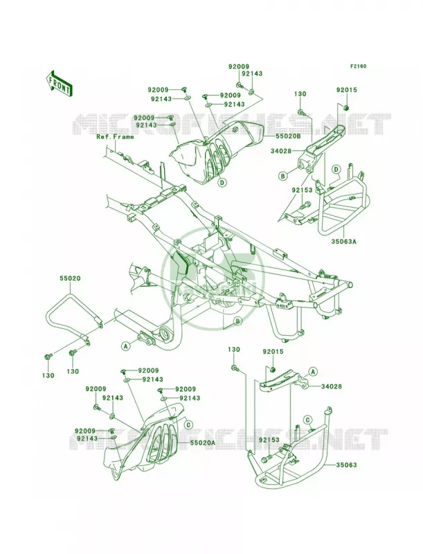 Footrests Kawasaki QUAD 700 2009 KFX700  KSV700B9F