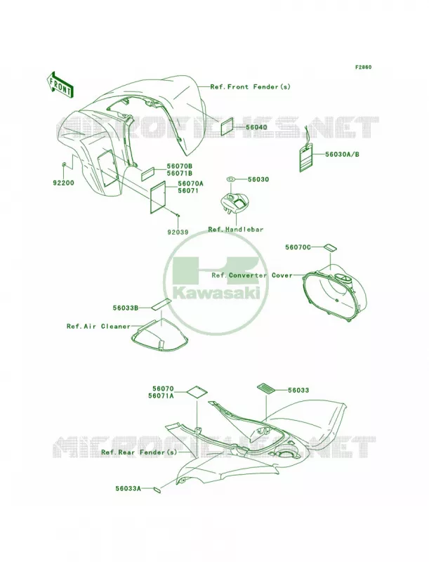 Labels Kawasaki QUAD 700 2008 KFX700  KSV700B8F