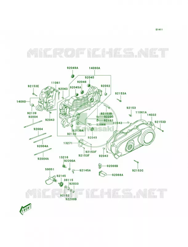 Crankcase Kawasaki QUAD 90 2008 KFX90  KSF90A8F