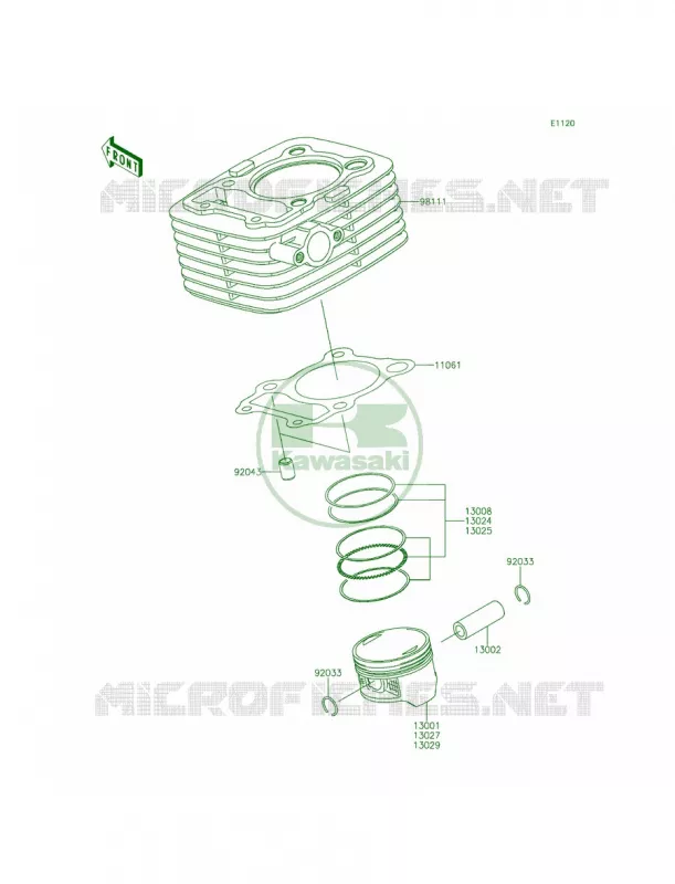 CylinderPistons Kawasaki MOTOS 140 2012 KLX140  KLX140ACF