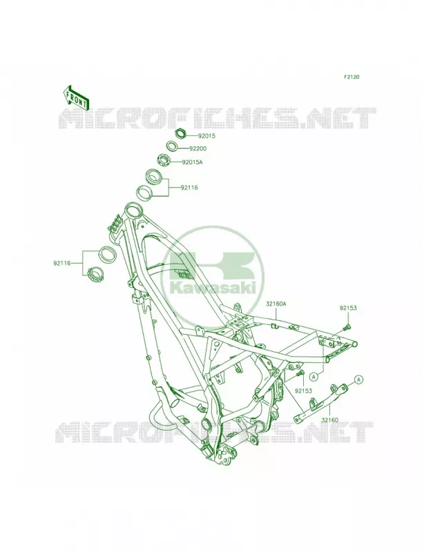 Frame Kawasaki MOTOS 140 2012 KLX140  KLX140ACF