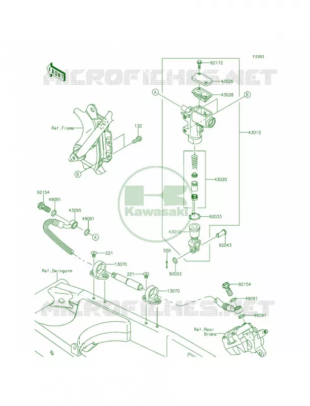 Rear Master Cylinder Kawasaki MOTOS 140 2012 KLX140  KLX140ACF