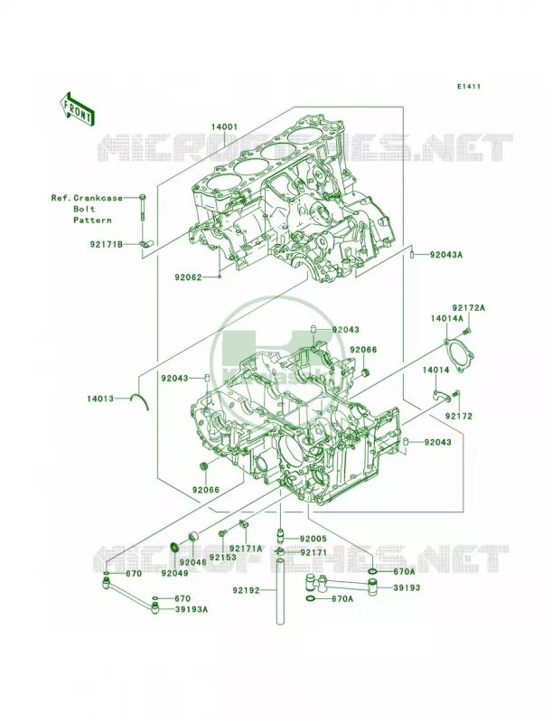 Crankcase Kawasaki MOTOS 1400 2009 Concours 14  ZG1400B9F
