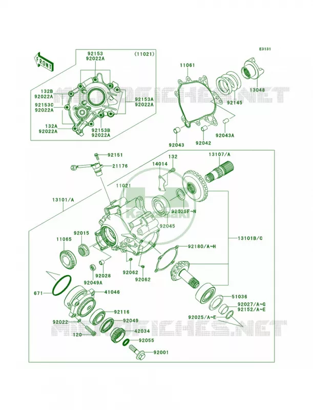 Front Bevel Gear Kawasaki MOTOS 1400 2009 Concours 14  ZG1400B9F
