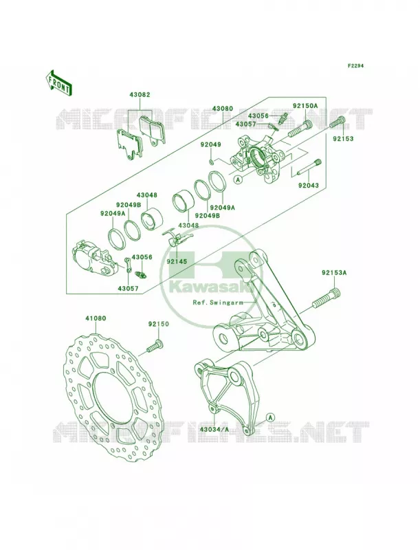 Rear Brake Kawasaki MOTOS 1400 2009 Concours 14  ZG1400B9F