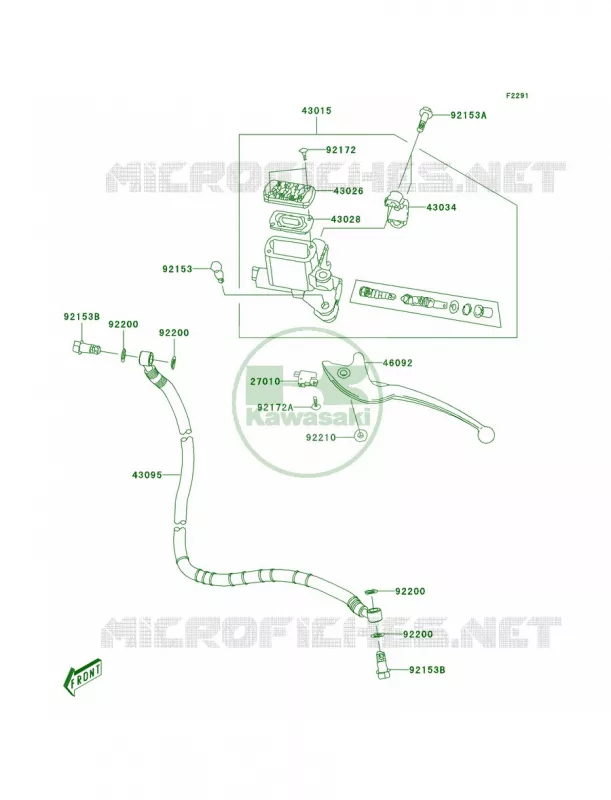 Front Master Cylinder Kawasaki QUAD 50 2007 KFX50  KSF50B7F