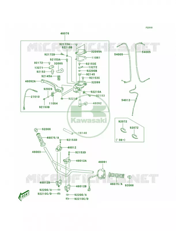Handlebar Kawasaki QUAD 90 2007 KFX90  KSF90A7F