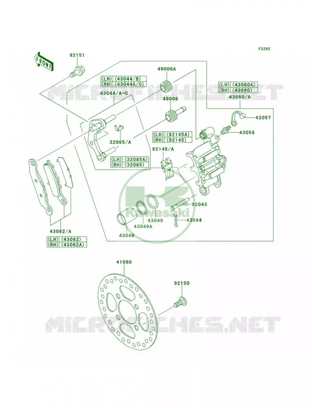 Front Brake Kawasaki QUAD 700 2007 KFX700  KSV700A7F