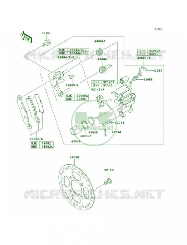 Front Brake Kawasaki QUAD 700 2007 KFX700  KSV700B7F