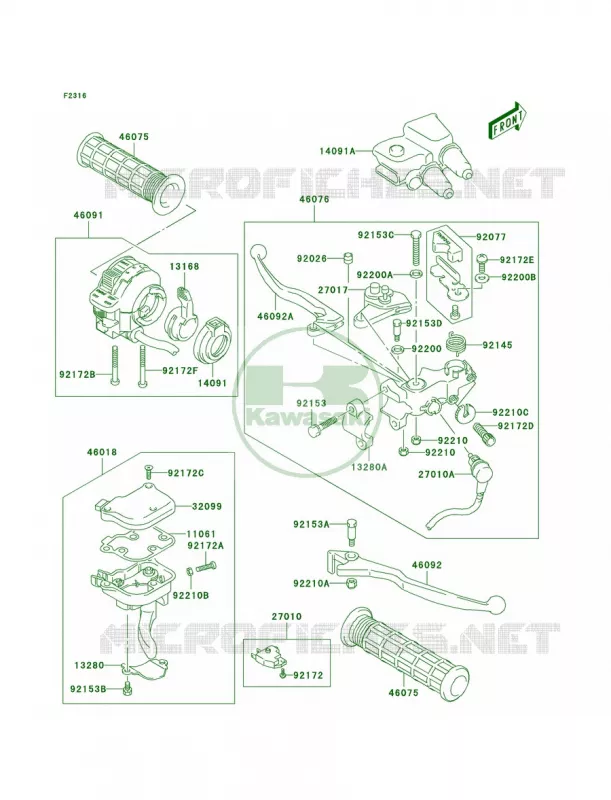 Handle Lever Kawasaki QUAD 400 2006 KFX400  KSF400A6F