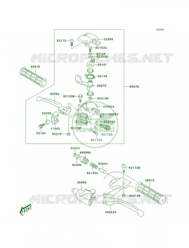 Handle Lever Kawasaki QUAD 50 2006 KFX50  KSF50A6F