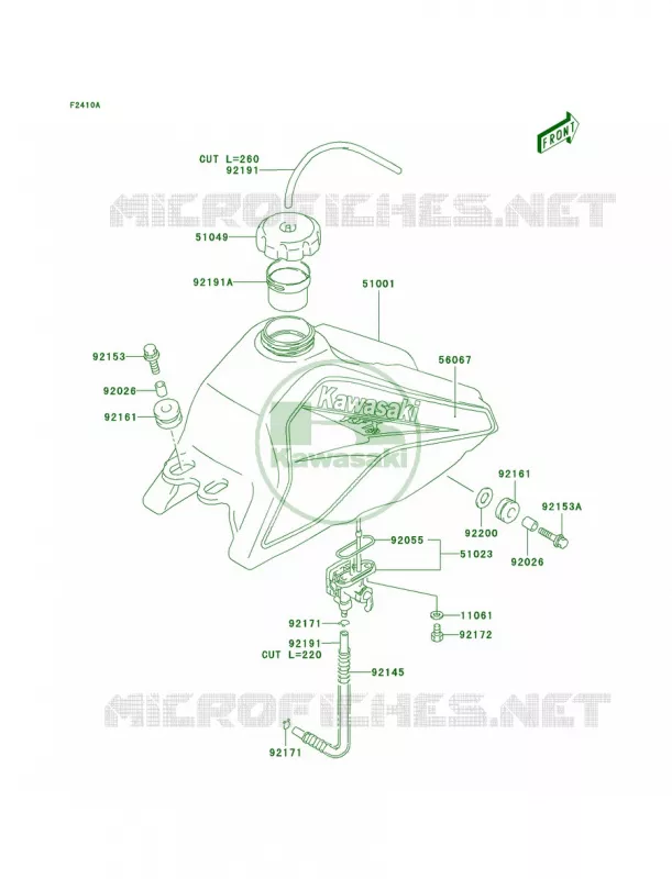 Fuel Tank Kawasaki QUAD 80 2006 KFX80  KSF80A6F