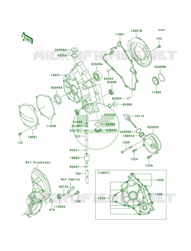 Engine Covers Kawasaki QUAD 700 2006 KFX700  KSV700C6F