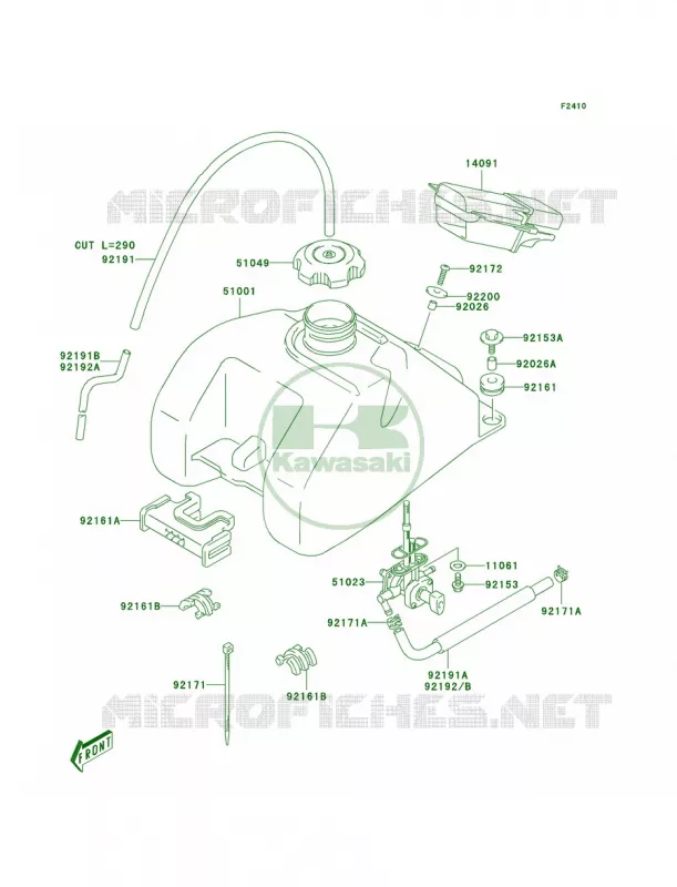 Fuel Tank Kawasaki QUAD 400 2005 KFX400  KSF400-A3