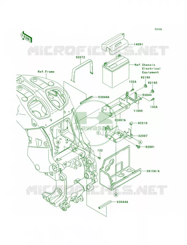 Battery Case Kawasaki MOTOS 1400 2009 Concours 14 ABS  ZG1400A9F