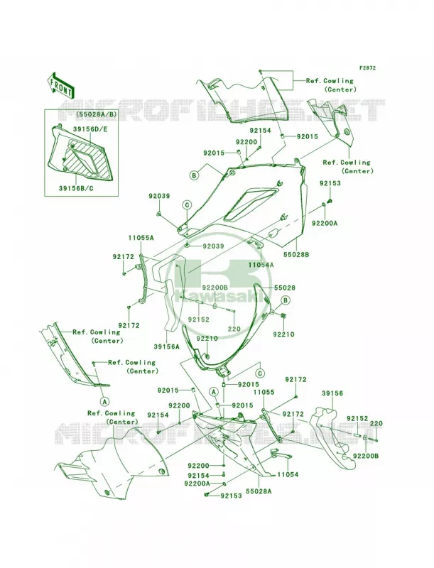 Cowling Lowers Kawasaki MOTOS 1400 2009 Concours 14 ABS  ZG1400A9F
