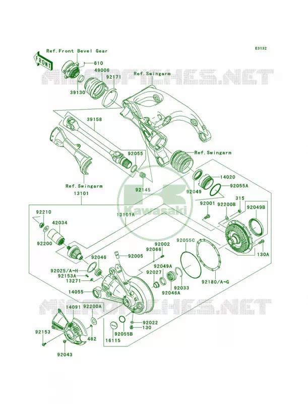 Drive ShaftFinal Gear Kawasaki MOTOS 1400 2009 Concours 14 ABS  ZG1400A9F