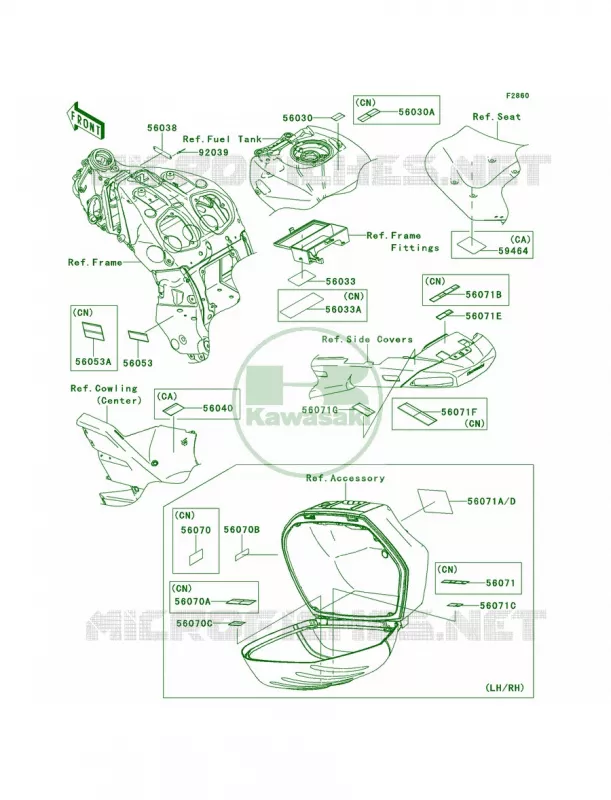 Labels Kawasaki MOTOS 1400 2009 Concours 14 ABS  ZG1400A9F