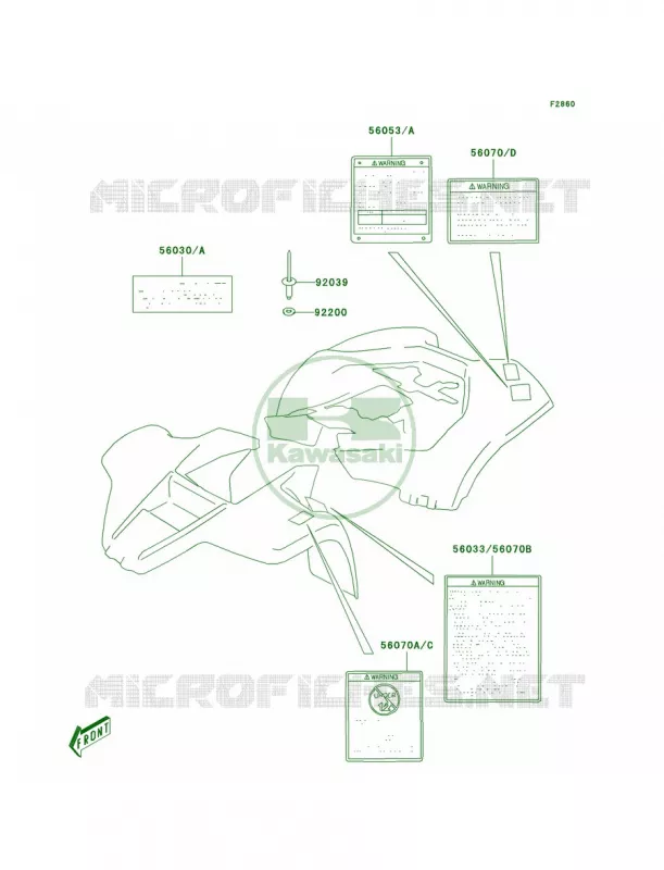 Labels Kawasaki QUAD 80 2005 KFX80  KSF80-A3