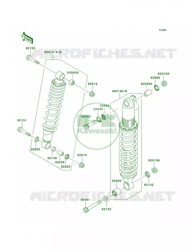 Shock Absorbers Kawasaki QUAD 700 2005 KFX700  KSV700-A2