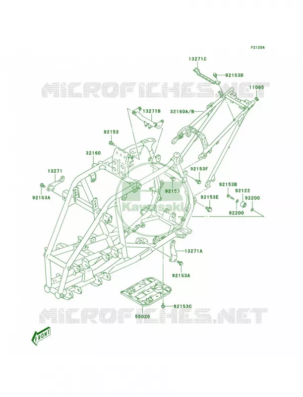 FrameA3 Kawasaki QUAD 400 2004 KFX400  KSF400-A2