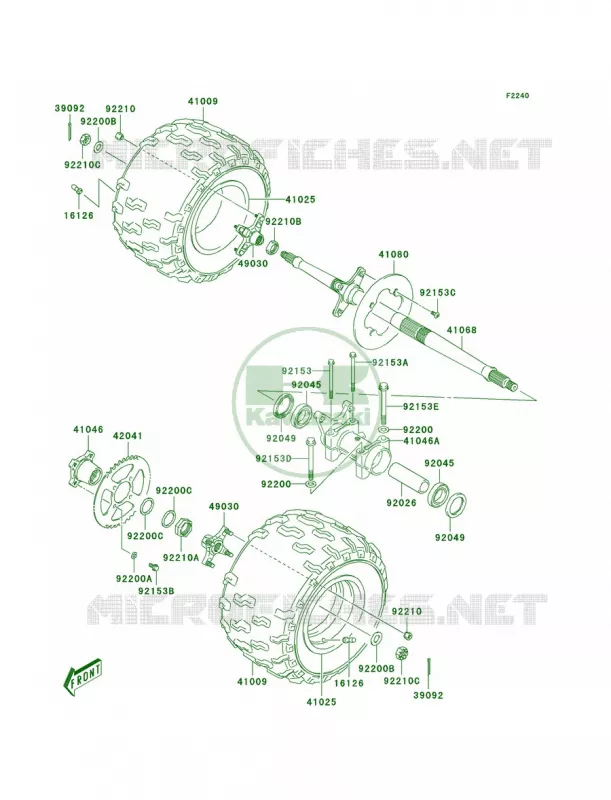 Rear HubA1 Kawasaki QUAD 400 2004 KFX400  KSF400-A2
