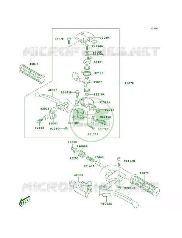 Handle Lever Kawasaki QUAD 50 2004 KFX50  KSF50-A2