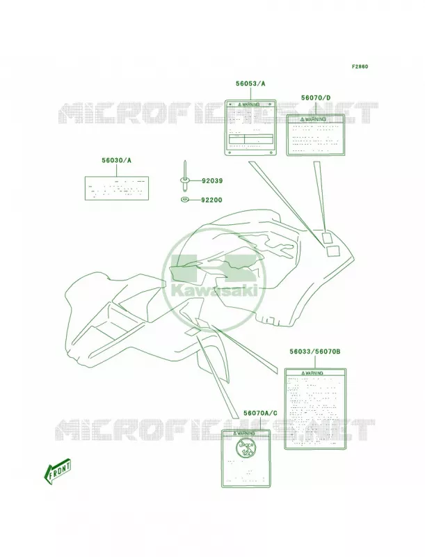 Labels Kawasaki QUAD 80 2004 KFX80  KSF80-A2