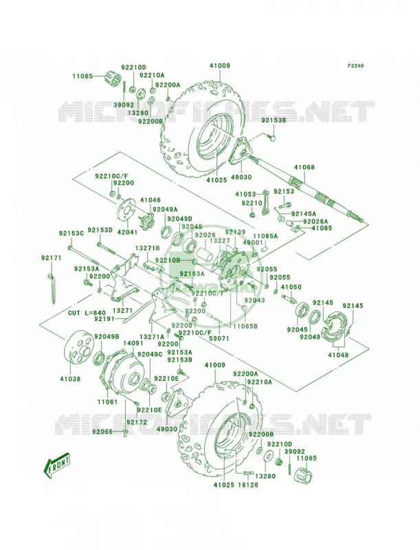 Rear Hub Kawasaki QUAD 80 2004 KFX80  KSF80-A2
