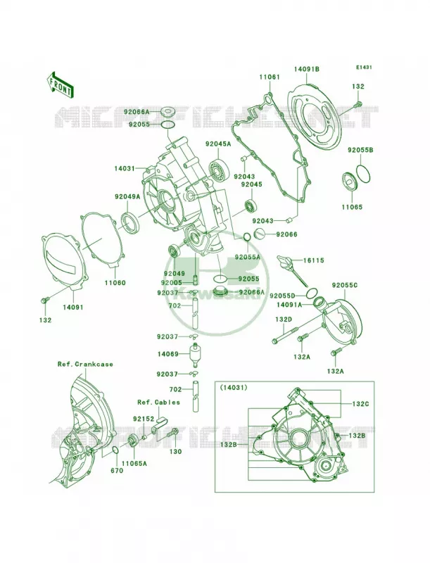 Engine Covers Kawasaki QUAD 700 2004 KFX700 V Force  KSV700-A1
